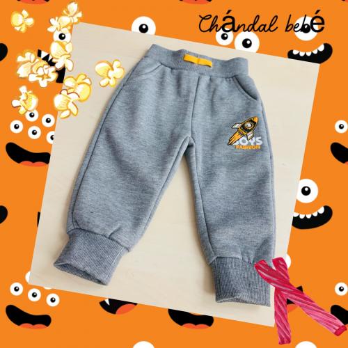 Chándal bebé gris amarillo boys 95% algodón 15% poliéster (74cm 12 meses), 18 meses) | con clicoleo